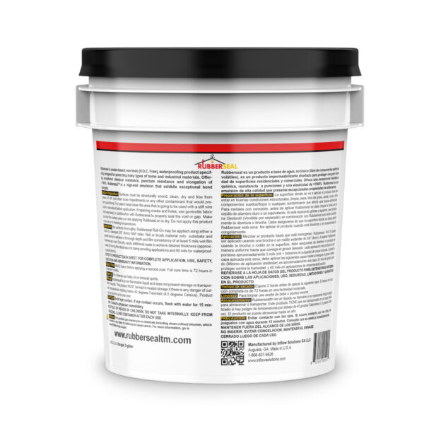 Rubberseal Black 1 Gallon back label