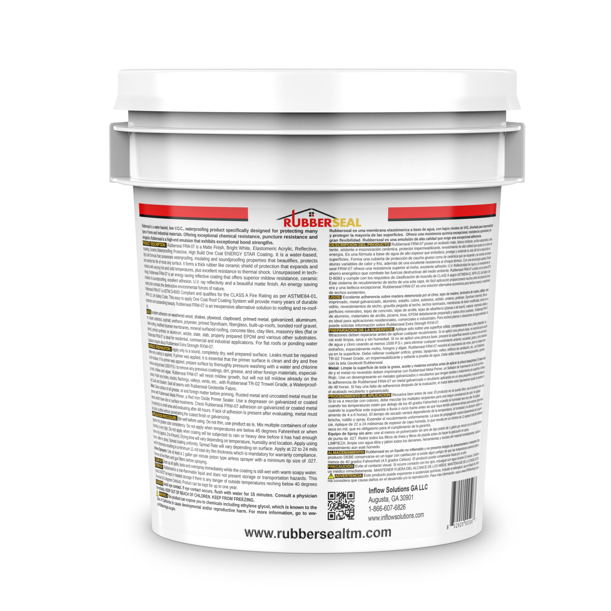 Rubberseal White 1 Gallon back label